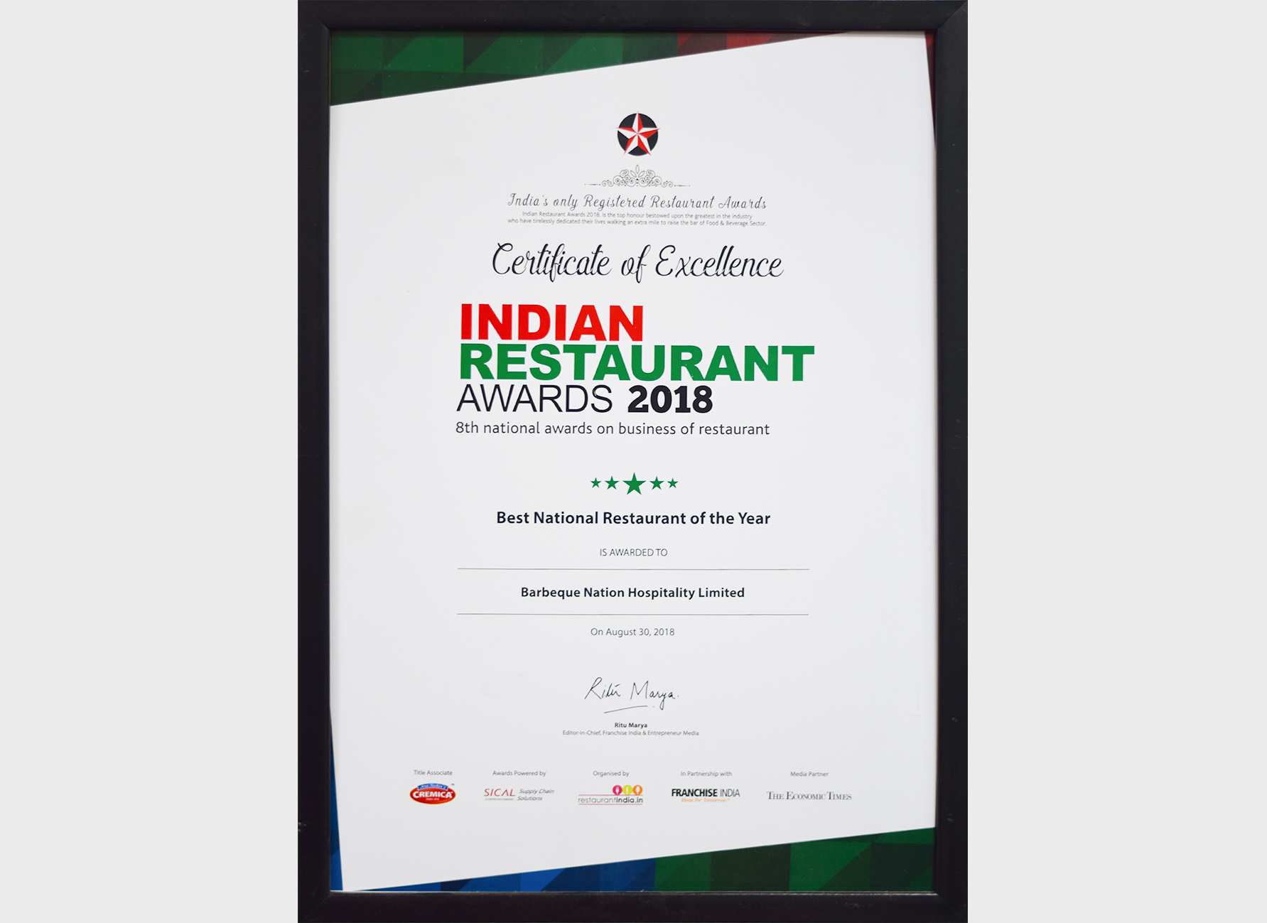 Indian Restaurant Award